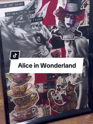 A post by @_junkjournal_ on TikTok caption: Replying to @Lizardbreathe13 i didnt wanna rip it either but im very happy with the end result ❤️  These collage soup books can be purchased from @Collage Soup please check them out 😍 #scrapbooking #aliceinwonderland #asmr #fyp 