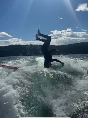 A post by @bee.movie.deleted.scene on TikTok caption: Someone teach us how to wake surf‼️🙏🏄‍♀️🌊🙌😻 #montana #lake #fyp #surf #Summer 