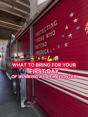 A post by @lifewithmariekeyes on TikTok caption: Its your first big day!!👩‍🚒👏 Here is what I brought for mine! Plus things i forgot to bring and think you should bring!! *Make sure to bring a positive attitude and a drive to learn and train! :) Ask questions and make sure to find out what is expected of you! Youll do great! Forgot to add but dont forget a towel for showering!!💦 - #fy #fyp #firefighter #firefightertiktok #fireacademy 