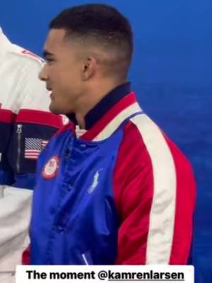 A post by @kamrenlarsen on TikTok caption: Behind the scenes with @Ralph Lauren  on the @TODAY Show Team USA unveiling. Let me know what you think of the gear in the comments below👇🏽 #TeamUSA #RLxTeamUSA #olympics 