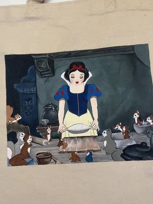 A post by @lympiaaa on TikTok caption: Movie scenes on tote bags? #painting #totebag #snowwhite #disney 