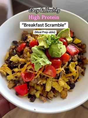 A post by @crystal.loveee5 on TikTok caption: A good morning needs a good breakfast ☀️✨ I love this breakfast scramble and it’s one of my favorite things to meal prep! All ingredients listed in the video 🫶🏾. #highproteinrecipes #blackgirlmealprep #highproteinbreakfast #healthymealideas #healthybreakfastideas #mealprepideas 