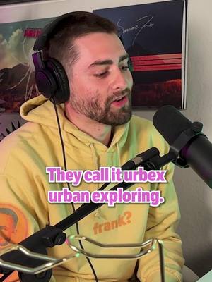 A post by @desanticarden on TikTok caption: One of the most interesting podcasts l've recorded. I learned a ton this episode. Thank you @Travis LeJune  for coming on! We talk about his upcoming movie and his newly released album. Episode 55 is out now on all streaming platforms or find it in my bio  #urbex #urbanexploring #backrooms #lore #houston #podcast