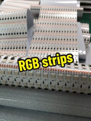 A post by @sandraleds on TikTok caption: RGB with IC led strips, are waiting for cutting and packing. #ledstripfactory #rgbicledstrip