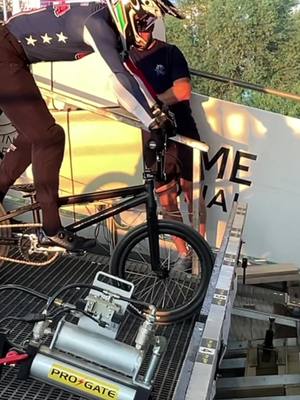 A post by @kamrenlarsen on TikTok caption: Gate start on the Olympic BMX Track #fyp #bmx #bmxracing #paris2024 