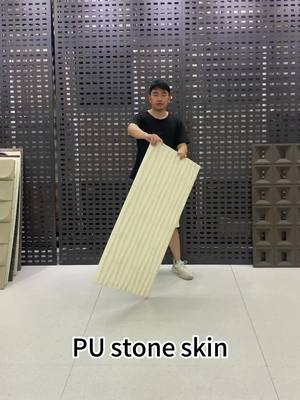 A post by @ceramictile__ on TikTok caption: pu stone wall#pustone #Constructionmaterials #Design #factory #Designer #Designer #Designer #Production #factory 