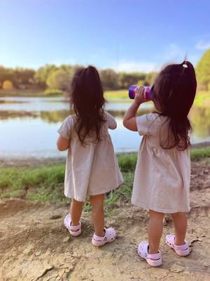 A post by @lilahl21 on TikTok caption: And one day, just like that… #mysunshines #twingirls #twins #twinsisters #twinsoftiktok #youaremysunshine 