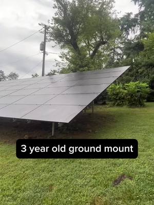 A post by @thesolarslayer on TikTok caption: Cleaning a 54 panel #groundmount #solar #solarpanelcleaning #cleaning #washing 