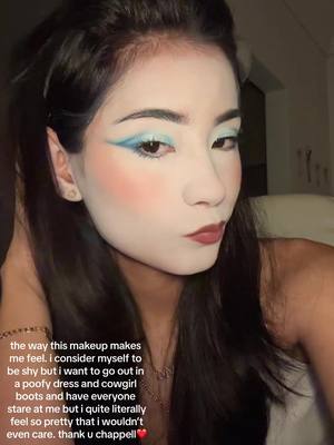 A post by @mangoooslush on TikTok caption: makeup therapy inspried by chappell🙂‍↔️