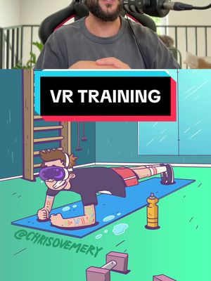 A post by @davemelik on TikTok caption: Training mit der VR Brille - so kriegt man Motivation! #gymmotivation #animation #fitness #katzen #davemelik 