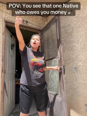 A post by @jawwnngirl on TikTok caption: We got a runner 😂 #fypp #jawwnngirl #rezlife #nativetiktok #foryoupage #tagthem #rez #money #haha #funnyvideo #nativehumor #foryou #alljawwnn #fypシ゚viral 