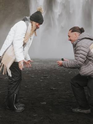 A post by @brggsy on TikTok caption: Im just so happy…. #iceland #engagement @Polinayouu 