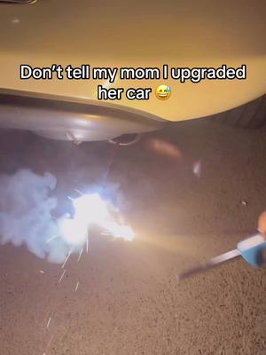 A post by @chrisgomeez on TikTok caption: Dont tell my mom I upgraded her car #4thofjuly #fireworks 