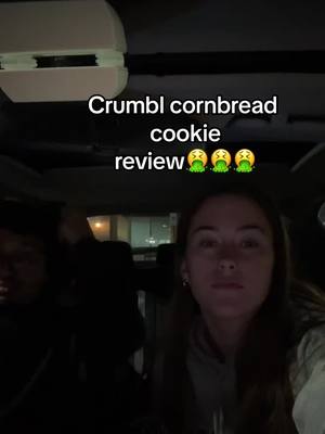 A post by @abbeyborden on TikTok caption: As a cornbread connoiseur i was so excited to try this @Crumbl Cookies seek help 🤢 #crumbl #crumblreview 