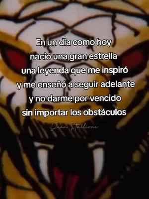 A post by @juanstallione on TikTok caption: En un día como hoy nació una gran estrella, una leyenda que me inspiró a seguir adelante Feliz Cumpleaños Sylvester Stallone #sylvesterstallone #Rambo  #Rocky  #cobra 