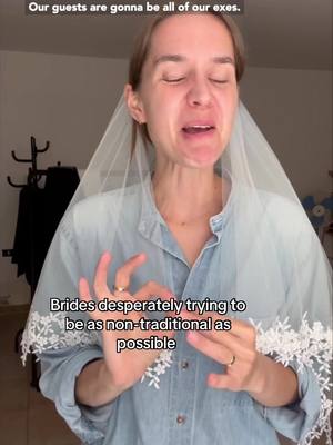 A post by @lau_ramoso on TikTok caption: We’ve gone too far 👰‍♀️ #bride #bridetobe #wedding #satire #midtwenties #pov #fyp #bridal 