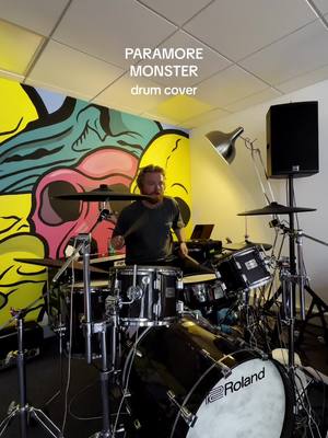 A post by @boardmarkman on TikTok caption: Monster by @Paramore big tune. Insta saw it first! #drums #drummer #monster #paramore #fyp #fypシ゚ #cover #musician #musiciansoftiktok #drumlife 