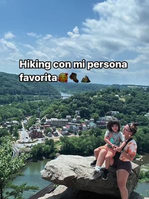 A post by @dkarla504 on TikTok caption: Hiking with my favorite person!!🥰🥵🥾⛰️  #foryou #fyp #parati #momlife #momgoals #hikingadventures #hikingwithkids #hike #harpersferry 