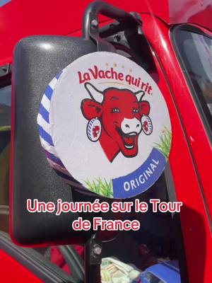 A post by @lavachequiritfr on TikTok caption: Une journée pleine de rires sur @Le Tour de France avec La Vache qui rit® résumée en 27 secondes ⏱️ Vous allez venir nous voir ?  #lavachequirit #TourDeFrance #tdf2024