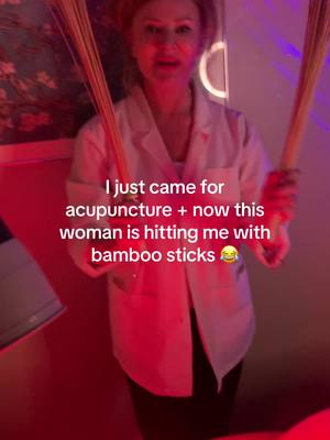 A post by @hi.sabrinanaomi on TikTok caption: Can someone pls explain what this does lol #acupuncture #easternmedicine #chinesemedicine #bamboo #healing #healinggirlera 