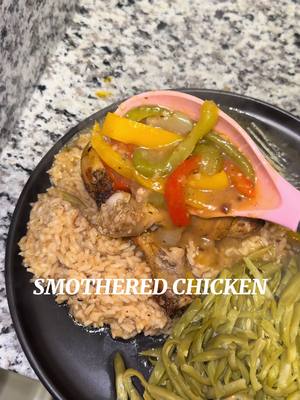 A post by @cookingwithciah on TikTok caption: Hey Baby! S2 E1: Smothered Chicken this was sooo good😩😂 i sit back like wow i really can cook 🫦 #cookwithme#cooking#cookingwithciah#FoodTok#foodideas#fyp#blackpeoplemeals#comfortfood#sundaydinner#Foodie#smotheredchicken#food#mukbang#dinner 