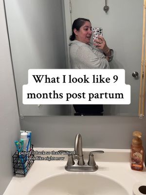 A post by @nicolethemom_ on TikTok caption: This is a very vulnerable post for me. Im trying to love my body. One thing innever do is speak negatively about myself in front of my kids. #momlife #motherhood #MomsofTikTok #postpartum #postpartumbody #plussize #trending 