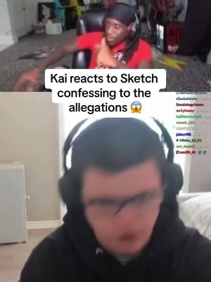 A post by @aenpor on TikTok caption: Kai reacts to Sketch confessing to the allegations 😱 #kaicenat #sketch #fyp #viral 