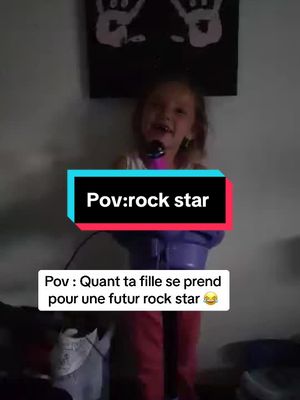 A post by @resinerys on TikTok caption: Et vous vos enfants ont ils des passions 😂😂#dream #fille #rock #star #drole 