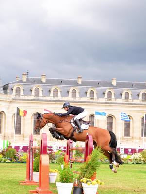 A post by @katiekarssen on TikTok caption: Ibiza and Jenny top 8 in the 2* GP of Chantilly 🫶🏼🥰🏰