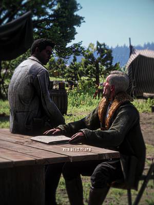 A post by @red.dead.cljps on TikTok caption: Friends Till The End ❤️ #rdr2 #reddeadredemption #hoseamatthews #lennysummers #fyp #foryou #arthurmorgan #edit #aftereffects #reddeadtok #reddeadcljps #trend #trending #emotional #rdr 