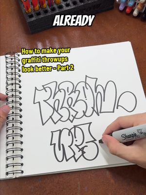 A post by @tiny.gee on TikTok caption: Comment what tutorial you want to see next!! ✌️💯  #graffiti #graffititiktok #graff #learn  #beginner #learn #educate #grafftok #graffititutorial #graffitithrowup #graffart #graffitilife #graffititags #throwies #throws #letters #howto