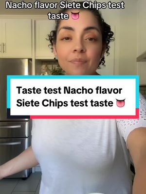 A post by @gabylazyketo on TikTok caption: Nacho flavor Siete Chips test taste 👅 #betterchoices #lowcarbtortillachips #sietechips #lowcarbmeals #highproteinmeals #fypツ #tastetest #costcofinds @Siete Foods 