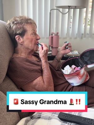 A post by @babevila on TikTok caption: Sassy Grandma’s 💄🚨😂 #lipstick #seniorlaughs #funny #grandma #grandmasoftiktok #makeup #makeuptutorial #granny #goldenyears 