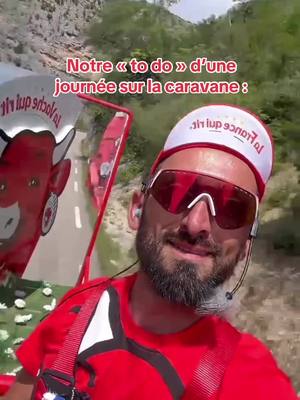 A post by @lavachequiritfr on TikTok caption: Notre mission préférée sur @Le Tour de France ? Vous gâter avec nos meilleurs lancers 😎 Partagez-nous vos plus beaux butins après le passage de la caravane La Vache qui rit® ! #lavachequirit #TourDeFrance #tdf2024 