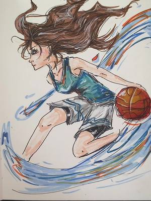 A post by @dotto.c on TikTok caption: #basketball #art #ball 