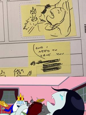 A post by @rebeccasugar on TikTok caption: I found my earliest thumbnail storyboards for “Remember You,” they’re so rough, I drew them frantically while writing this song ❄️🍓 #AdventureTime #Marceline #animation #Omnichord