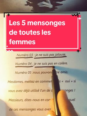 A post by @inspire_lifetik on TikTok caption: les 5 mensonges de toutes les femmes#femme #relations #amour #solitude #paris #france 