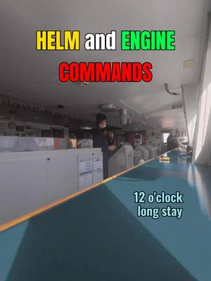 A post by @eaconag on TikTok caption: Actual maneuvering commands Few key takeaways: -watch how the Helmsman executes the command -listen to the clarity and volume of the closed-loop communication even emphasizing "ASTERN" or "AHEAD" -watch how the OOW monitors the vessel position on ECDIS/radar, execute engine commands, lookout and maintain the bell book -watch how the OOW monitors the accuracy of his helmsman's execution -watch the composure and calmness of the bridge team throughout the operation -watch how the OOW repeats the helm commands also in a lesser volume. this helps him monitor the execution and at the same time a good verification for the helmsman -the bridge team did not use walkie-talkies as these radios could be interrupted by the deck team anytime. #Seafarer #merchantnavy #maritime #cadets #seaman 