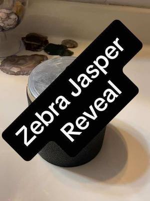 A post by @kyrin13 on TikTok caption: #rock #rocktumblerreveal #zebrajasper #zebrajasperstone #tellmeajoke 