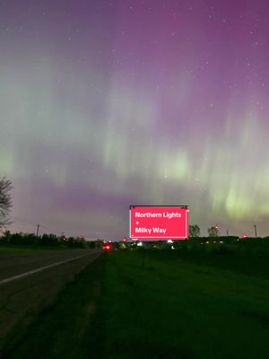 A post by @rrhallock on TikTok caption: Short Northern Lights and Milky Way lapse over WNY. #northernlights #aurora #wny #astrophotography #night #canon #milkyway #fypage #fy 