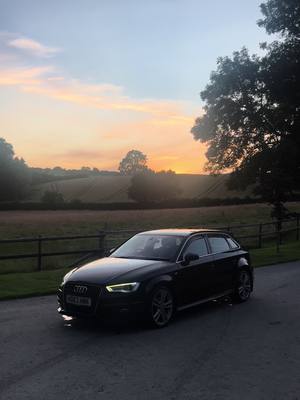 A post by @farm_hub_ on TikTok caption: Bit of an upgrade from the fez 🤟🔥                                     #agri #audi #a3 #farming #Summer #rearsteer🥵 #agriculture #farmhub #britishfarming #agriculture #agrispec #ag #car #cartok #audia3