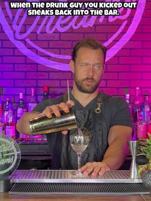 A post by @cdbartending on TikTok caption: A man with a mission. #bartender