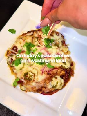 A post by @caycharice on TikTok caption: On today's episode of we ain't wasting no food in this economy 🤣 I had some leftover chicken but no sides. So I made us personal pan pizzas- bbq chicken with a sweet potato crust. Topped mine with red onions, jalapeños, mozzarella cheese, and cilantro. #cookwithme #personalpizza #bbqchicken 