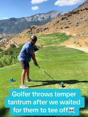 A post by @spencer.wilks on TikTok caption: Bro blocked the cart path and got upset with us😅 his first drive went 20 yards and hit trees and his second ball went OB. He just needed to fume. #golf #goodgood