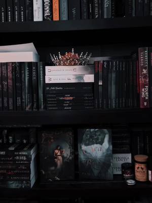 A post by @monicanicholecook on TikTok caption: #BookTok #bookmail #bookshelf #physicaltbr #BookTokChallenge #darkromance #bane #sinnersofsaint #ljshen #instabuyauthor ❄️