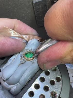 A post by @gusvillajewelry on TikTok caption: Adding a green lab Emerald 💚stone on this beautiful 14KT 12 mm 30” Cuban link chain.  • • • • • #emeralds #labemeralds #diamond #cubanlinkchain #miamicubanlink 