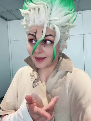 A post by @katielavabug on TikTok caption: Japan Expo my beloved, we love our stone world lads @grabbinlegs #senku #senkucosplay #tsukasa #tsukasacosplay #drstone #drstonecosplay 