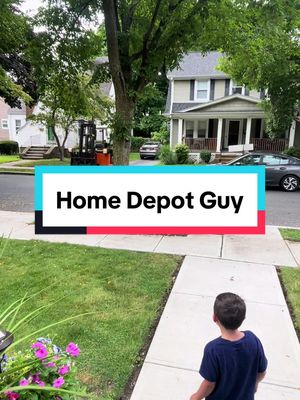 A post by @bridgetrose27 on TikTok caption: Home Depot delivery guy entertaining my kid! 😂 Such a nice guy! @The Home Depot   