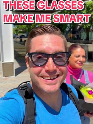 A post by @robbyandpenny on TikTok caption: My #RayBanMeta smart glasses with Meta AI help me with in-the-moment answers so that I appear smarter than I actually am…and for awhile, I even had Christen fooled!