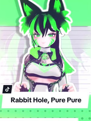 A post by @cuteashhx on TikTok caption: Down the Rabbit Hole 🐇🕳️ | Parody of rabbit hole pure pure 💚 | #vrchat #vr #trend #animation #hatsunemiku #rabbithole #rabbitholehatsunemiku #hatsunemikuedit 